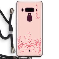 Love is in the air: HTC U12+ Transparant Hoesje met koord