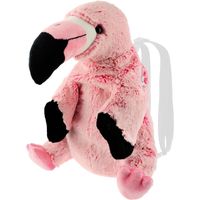 Pluche flamingo vogel rugtas/rugzak knuffel 32 cm   -