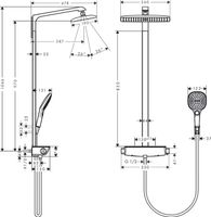 Hansgrohe Raindance Select E 360 Showerpipe Ecostat Select E Ecosmart Chroom - thumbnail