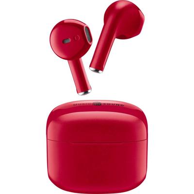 Cellularline In Ear headset Bluetooth, Draadloos Rood Oplaadbox