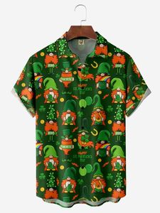 St. Patrick's Day Chest Pocket Short Sleeve Casual Shirt