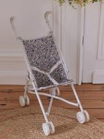 Rieten kinderwagen voor pop groen