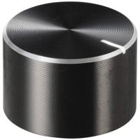 TRU COMPONENTS TC-11613840 Draaiknop Met knopmarkering Zwart (Ø x h) 20 mm x 13 mm Aluminium, Plastic 1 stuk(s)