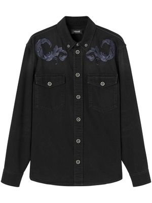 Versace surchemise Baroco à logo brodé - Noir