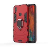 PC + TPU schokbestendige beschermhoes voor vivo X21i met magnetische ring houder (rood)