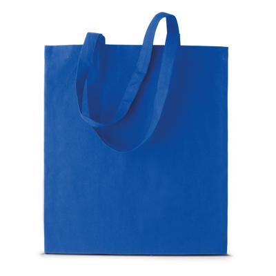 Shopper schoudertasje - blauw - katoen - 38x42 cm - met hengels - 11 liter