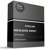 Splittopper Hoeslaken Jersey Stretch Antraciet 160x200 Cm Byrklund - Dekbed-Discounter.nl