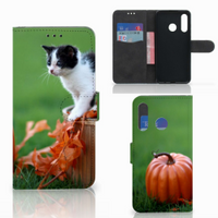 Huawei P30 Lite (2020) Telefoonhoesje met Pasjes Kitten - thumbnail