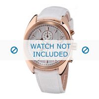 Armani horlogeband AR5956 Leder Wit 22mm + wit stiksel