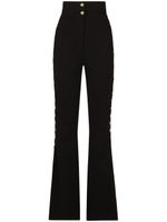 Dolce & Gabbana pantalon bootcut à taille haute boutonnée - Noir