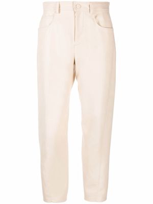Stella McCartney pantalon droit en cuir artificiel - Tons neutres