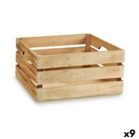 Decoratieve Doos Gift Decor Bruin Hout (9 Stuks)