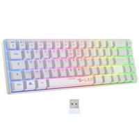 Gamingtoetsenbord - Membraan - The G-Lab - KEYZ HYDROGEN WL - Regenboogverlichting - Draadloos - Semi-mechanisch - Azerty - Wit