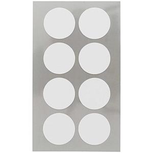 Hobby stickers - 32x stuks - witte ronde sticker etiketten - dia 25 mm - rond