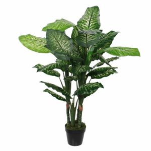 Groene Dieffenbachia kunstplanten 120 cm met pot   -