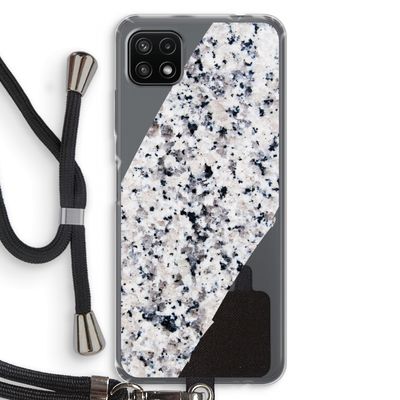 Gespikkelde marmer: Samsung Galaxy A22 5G Transparant Hoesje met koord