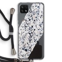 Gespikkelde marmer: Samsung Galaxy A22 5G Transparant Hoesje met koord