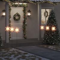VidaXL Kerstlampen met grondpin en led's 3 st 35 cm wit