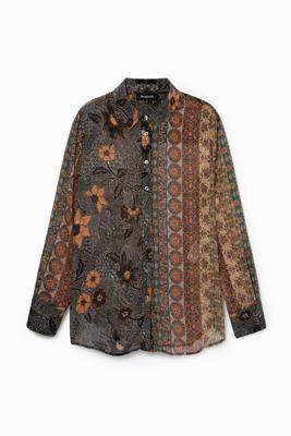 Boho-shirt met lurex - BROWN - M