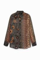 Boho-shirt met lurex - BROWN - XS