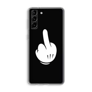Middle finger black: Samsung Galaxy S21 Plus Transparant Hoesje