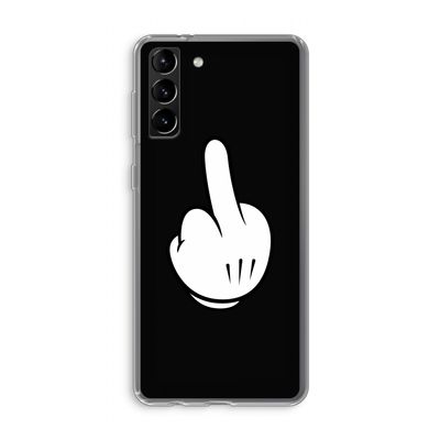 Middle finger black: Samsung Galaxy S21 Plus Transparant Hoesje