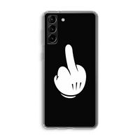Middle finger black: Samsung Galaxy S21 Plus Transparant Hoesje