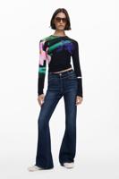 Uitgewassen flared jeans - BLUE - 40