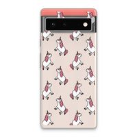 Eenhoorns overal: Google Pixel 6 Transparant Hoesje