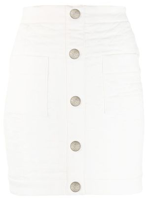 Balmain minijupe matelassée à taille haute - Blanc