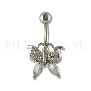 Navelpiercing vlinder gemstone