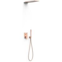 Regendouche set Tres Project | Inbouw | Mengkraan | 2-weg | Rechthoek | 24k Rose goud mat