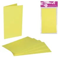 Kaarten blanco geel 17 cm 5 stuks | 24 stuks