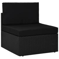 Middenbank sectioneel poly rattan zwart