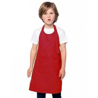 Basic keukenschort rood voor kinderen   - - thumbnail