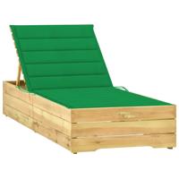 Ligbed met groen kussen geïmpregneerd grenenhout
