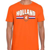 EK / WK supporter T-shirt - heren - oranje - Holland - Leeuw en vlag - Koningsdag