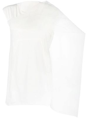Rick Owens blouse en coton à détail drapé - Blanc