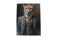 Schilderij Gentlemen Panter zwart canvas/hout