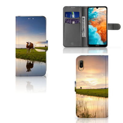 Huawei Y6 (2019) | Telefoonhoesje | Met pasjeshouder | Koe