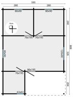 Blokhut - Tuinhuis Javea | 44 mm | onbehandeld