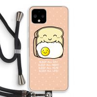 Sleep All Day: Pixel 4 Transparant Hoesje met koord