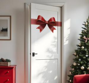 Deur rode strik kerst sticker