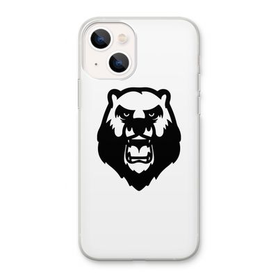 Angry Bear (white): iPhone 13 Transparant Hoesje