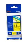 Brother Gloss Laminated Labelling Tape - 18mm, Black/Yellow labelprinter-tape TZ