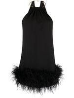 Cult Gaia robe courte Reeves à détails de plumes - Noir