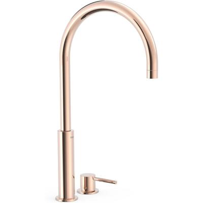 Wastafelkraan Tres Study | Opbouw | Draaibare uitloop | Mengkraan | Hoog model | 1-hendel | Rond | 24k Rose goud