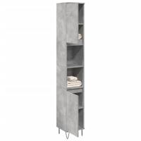 Badkamerkast 30x30x190 cm bewerkt hout betongrijs