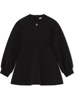 Dolce & Gabbana Kids robe-pull à plaque logo - Noir