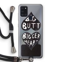 Big butt bigger heart: Samsung Galaxy A21s Transparant Hoesje met koord